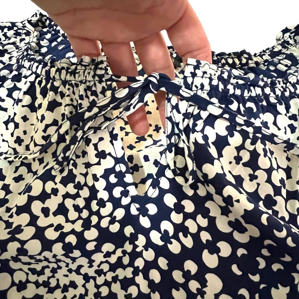 Talbots Small Split Neck Keyhole Tie Elastic Coll… - image 8